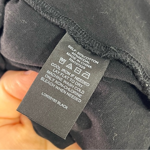 Le Ore Amalfi Cross Back Cotton-Blend Tank in Black Size Large - Picture 7 of 7